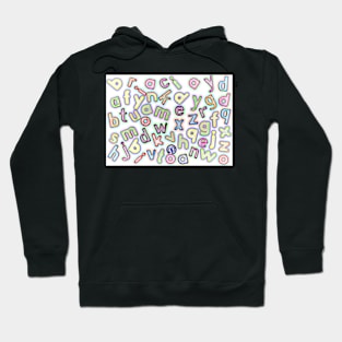 Jumbled Multi Coloured Letters Pastel Hoodie